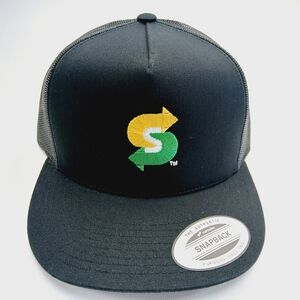 Black Snapback Hat with Subway Logo